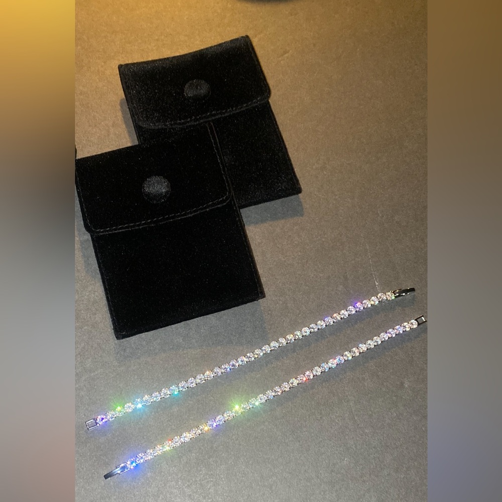 ICED SET OF 2 TENNIS BRACELETS 7” UNISEX AMAZING !!